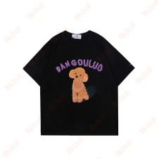 dog pattern black t shirts
